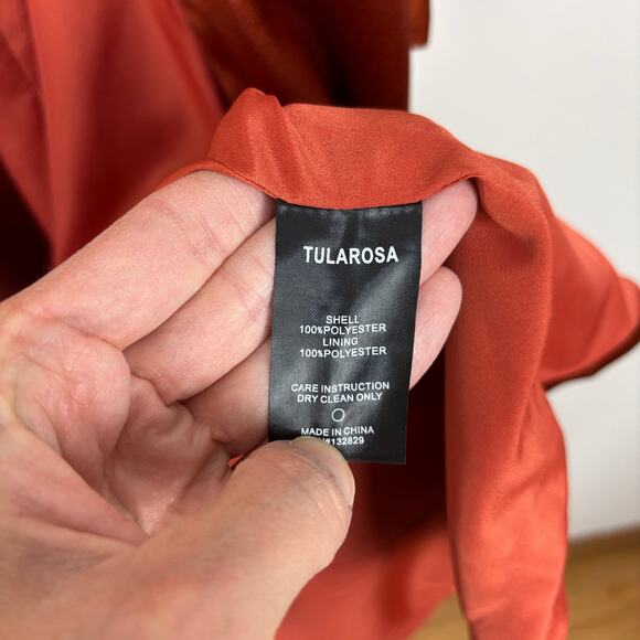Tularosa (Revolve) Lani Satin Jacket Robe Kimono Bronze Orange XS flare sleeve - Picture 12 of 12